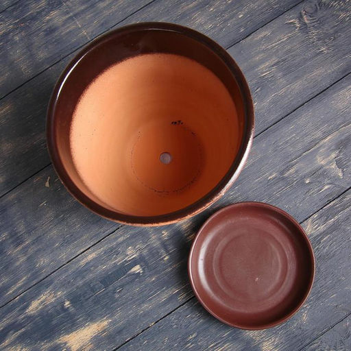 Горшок для цветов «Ленок», 2.5 л, d=19 см, h=18 см, керамический, с поддоном