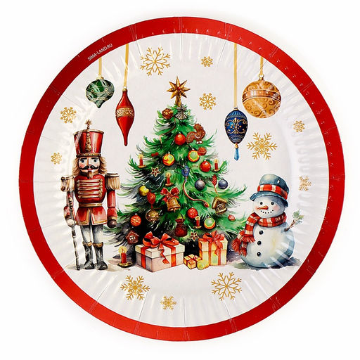 Цена за 10 шт. Тарелка одноразовая бумажная «С Новым годом», 18 см