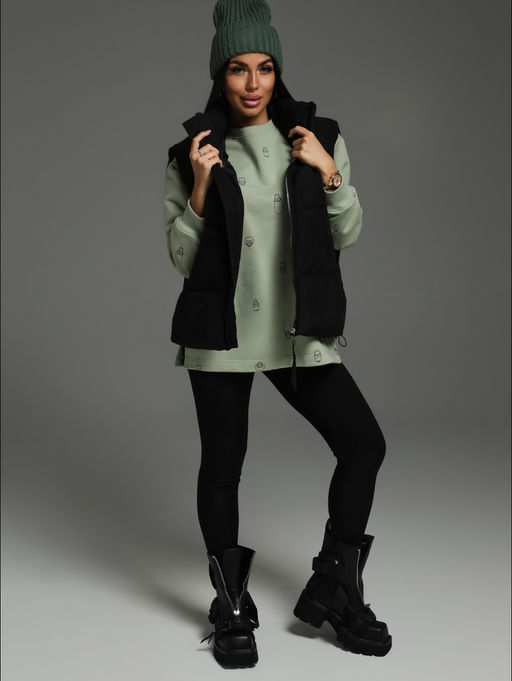 Зара свитшот женский (голубой), футер трехнитка - Lovetex фото 17