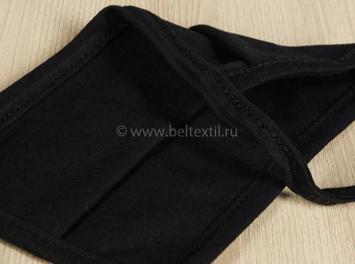 Маска гигиеническая (многоразовая) из трикотажного полотна 22*9,5см (упаковка по 5 шт.) цв. черный - Текс-дизайн фото 3