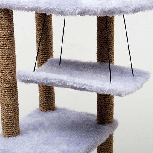 Комплекс для кошек с когтеточкой, угловой, с гамаком, 48 х 48 х 171 см, серый - Пижон фото 15