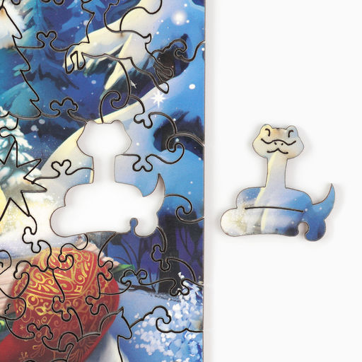 Пазлы фигурные деревянные Новогодняя сказка со святящимися деталями, 146 элементов - Puzzle фото 4