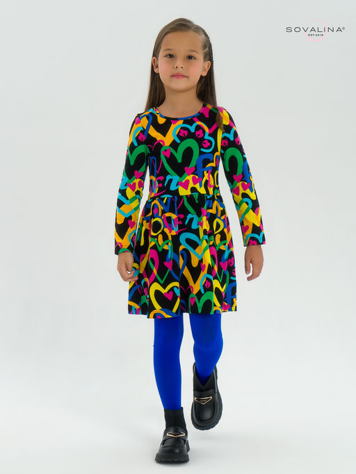 Платье Эля яркие сердца на черном - Sovalina фото 14