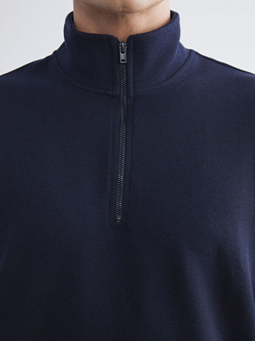 Fermuarl? Dik Yaka Erkek Sweatshirt