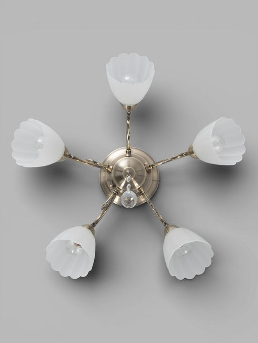 Люстра ЭкономСвет 4671/5AB, 5×40 Вт, E27, 55×55×33 см, бронзовая