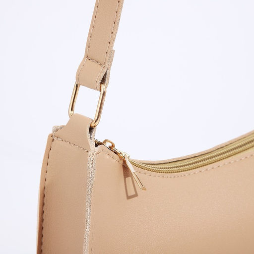 Сумка-багет на молнии, цвет бежевый - Nazamok фото 5