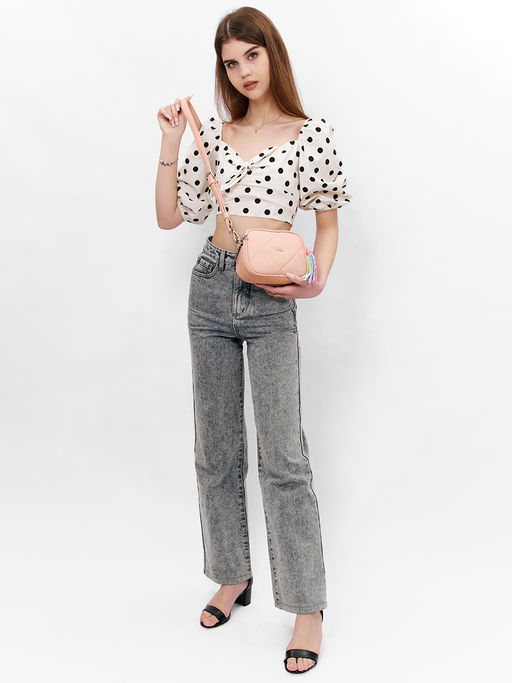 LACCOMA сумка Долли-ЛЦ802-бледно-розовый эко кожа хлопок  фото 8