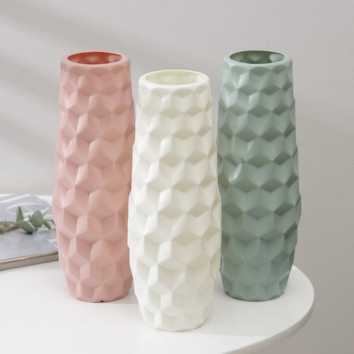 Ваза для цветов, пластик 7×6.5×26 см, 1.3 л, розовая