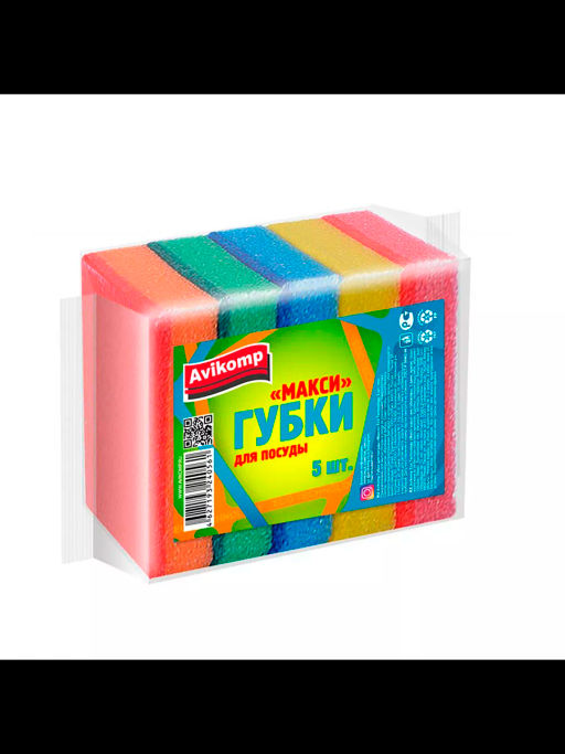ТОВ.ЧИСТОВ губки д/мытья посуды Макси 95х65х25мм (5шт)