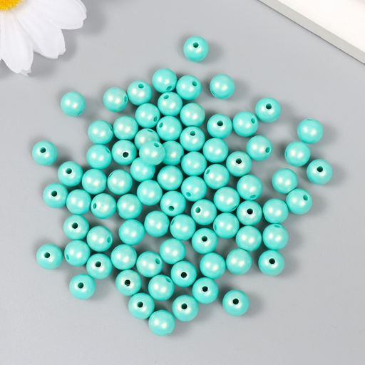 Бусины для творчества пластик Шарик. Зелёный перелив набор 20 гр d=0,8 см - Арт узор фото 2