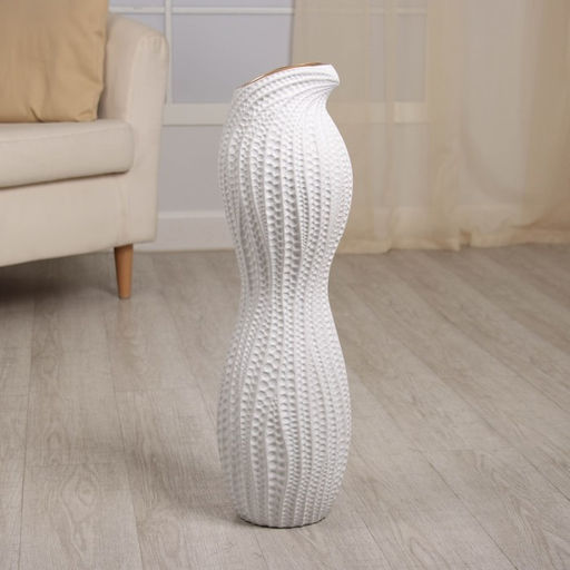 Ваза напольная «Дуайт», h=60 см, керамика, белая