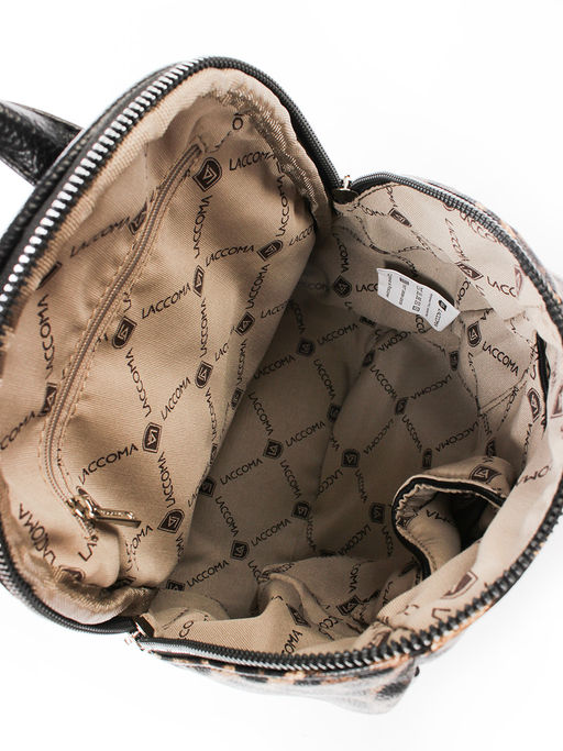 LACCOMA рюкзак Мэри-HL040-леопард темно-коричневый эко кожа хлопок фото 5