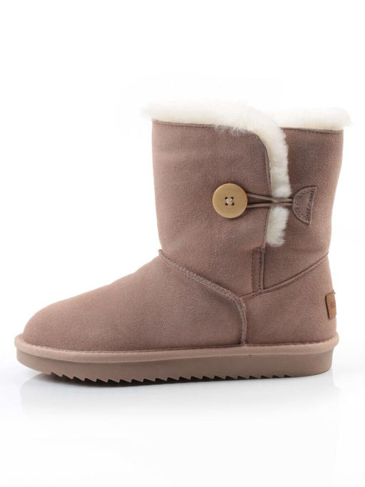 04-PAYH02-02Z BEIGE Угги женские (натуральная замша, 100% шерсть, натуральный мех)