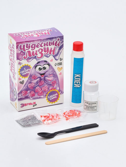Опыты для детей Лизун с сердечками