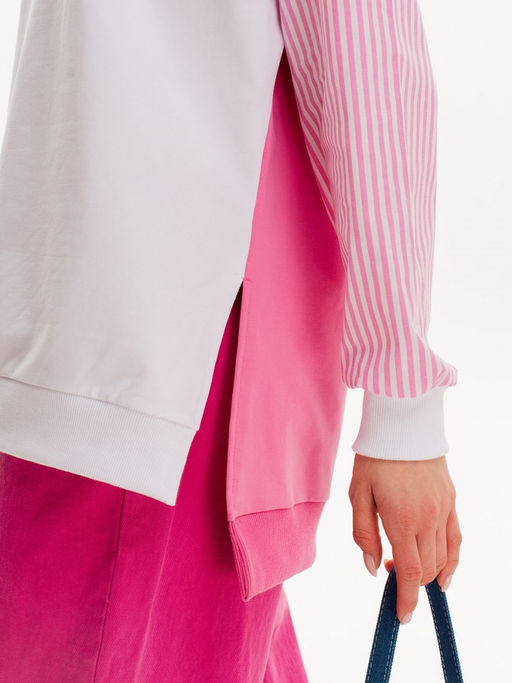 Свитшот с хлопковыми рукавами в полоску 90.2.1 - Sahar art lab фото 4