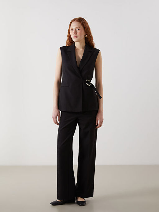 Kruvaze Yaka Kad?n Klasik Yelek