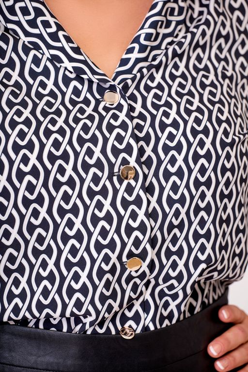 Блуза Swallow 803.2 черный+серебряный узор фото 506