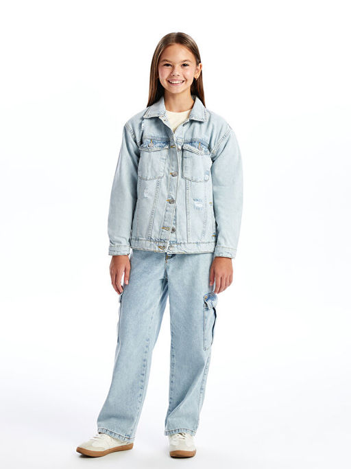 K?z ?ocuk Jean Ceket