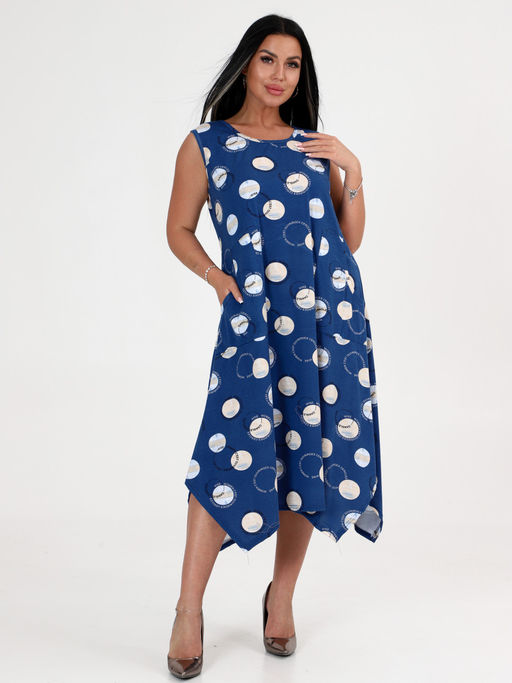 ПЛ-494 ПЛАТЬЕ ЖЕНСКОЕ (Синий) - А-дина фото 2