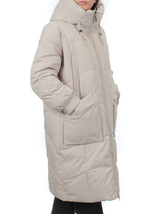 8819 BEIGE Пальто зимнее женское (холлофайбер 200 гр.)