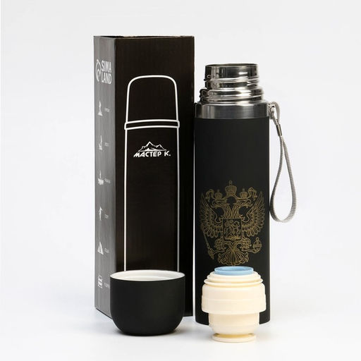 Термос Герб, 500 мл, с кружкой, 6.5?24 см