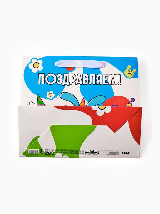 Цена за 2 шт. Пакет подарочный «Поздравляем. Смешарики», 27×23×11.5 см