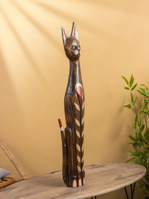 Сувенир «Кошка», 100 см, дерево, коричневый