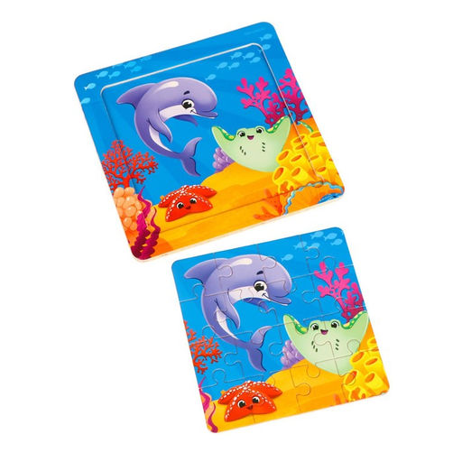Пазлы «Морской мир», 16 элементов, 14×14 см