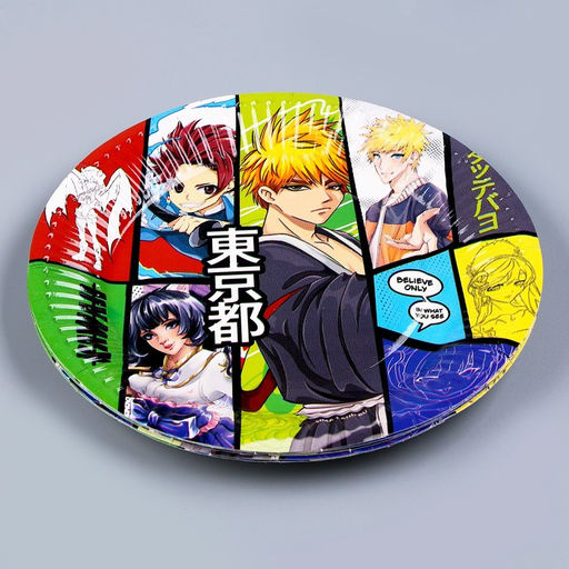 Набор бумажной посуды Аниме: 6 тарелок, 1 гирлянда, 6 стаканов - Страна карнавалия фото 3