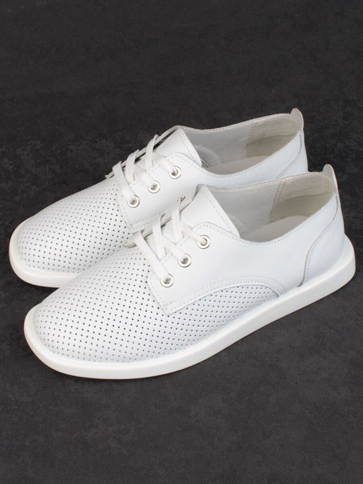03-D7HY1-1 WHITE Полуботинки женские (натуральная кожа) - Фабричный китай фото 5