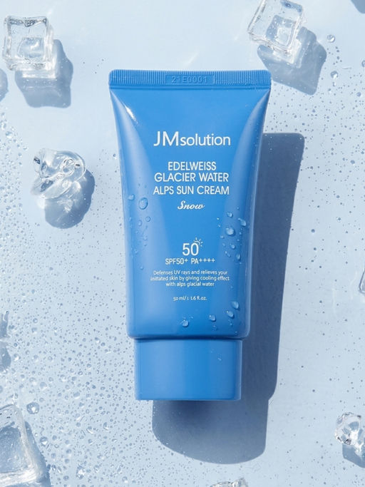 Jmsolution Охлаждающий солнцезащитный крем / Edelweiss Glacier Water Alps Moist Suncream Snow SPF50+/PA++++, 50 мл