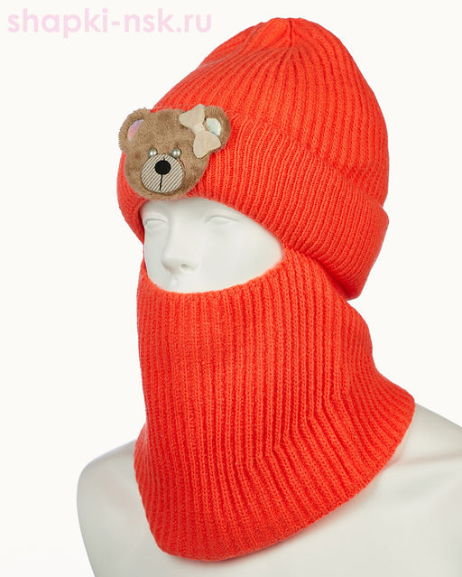 01-31-R Балаклава-шлем для девочки (50-52)