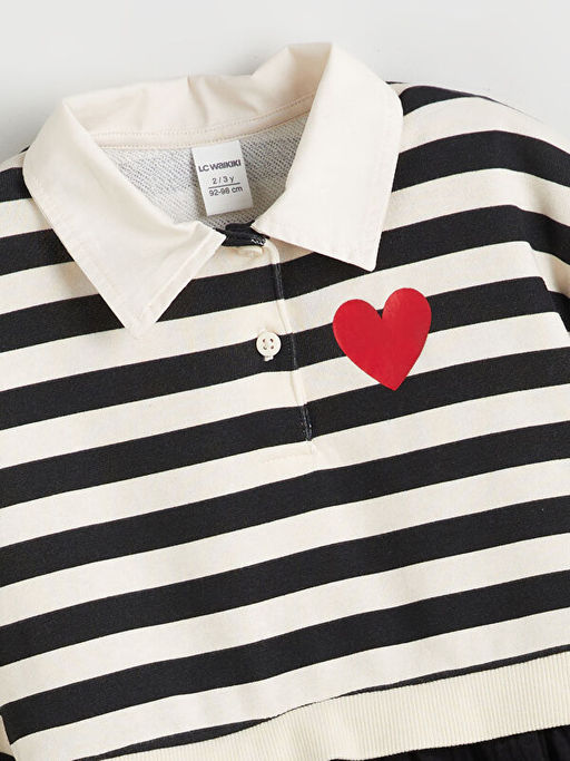 Bebe Yaka Uzun Kollu K?z ?ocuk Elbise