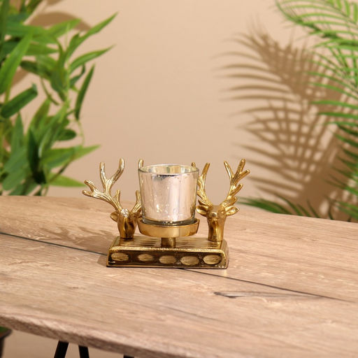 Подсвечник «Олени», 17×11×10 см, алюминий