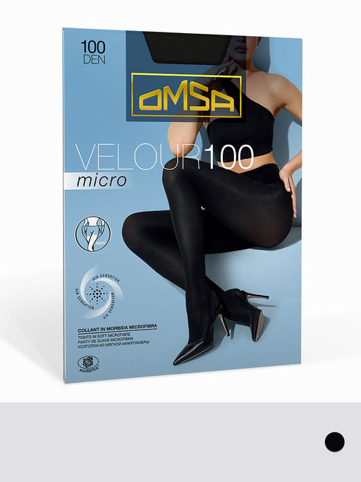 (Omsa) Velour Micro 100 MAXI (чз) nero  фото 2