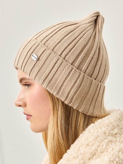 Шапка жен. каш+шерсть+виск LB-N88043 beige