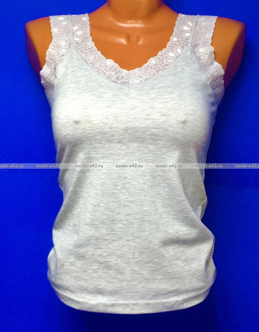 Цена за 1 шт. Майки женские Miss Emma Турция Кружево серые