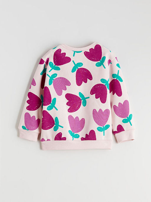 Bask?l? K?z ?ocuk Sweatshirt