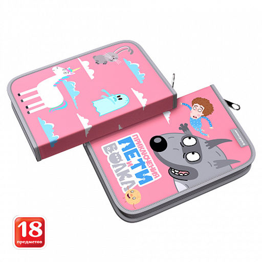 АКЦИЯ Цена за 1 шт. Пенал-книжка без наполнения ErichKrause 135x205x30мм Приключения Пети и Волка (Полёт)  фото 2