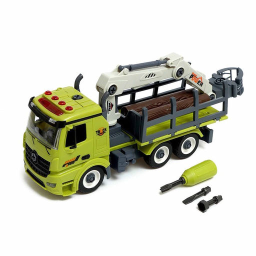 Конструктор винтовой Лесопогрузчик, свет, звук, инерция, 76 деталей - Simaland фото 2