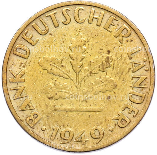 Монета 10 пфеннигов 1949 года D Западная Германия (ФРГ)