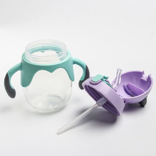 Поильник с трубочкой детский, 250 мл., с ручками, цвета МИКС - Крошка я фото 7