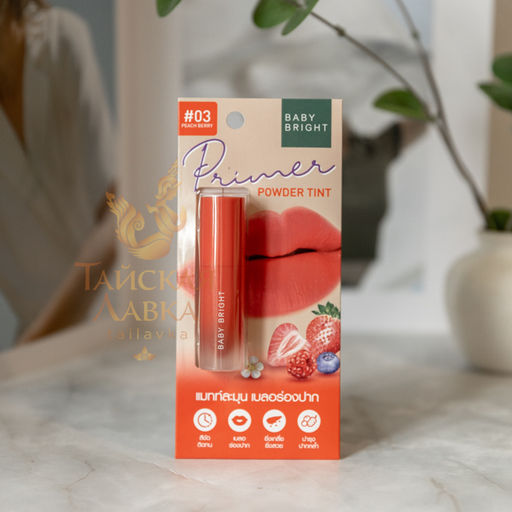 Тинт для Губ и Щек Бархатный Матовый 03 Peach Berry, Персиково-Ягодный BABY BRIGHT, 2.4 гр
