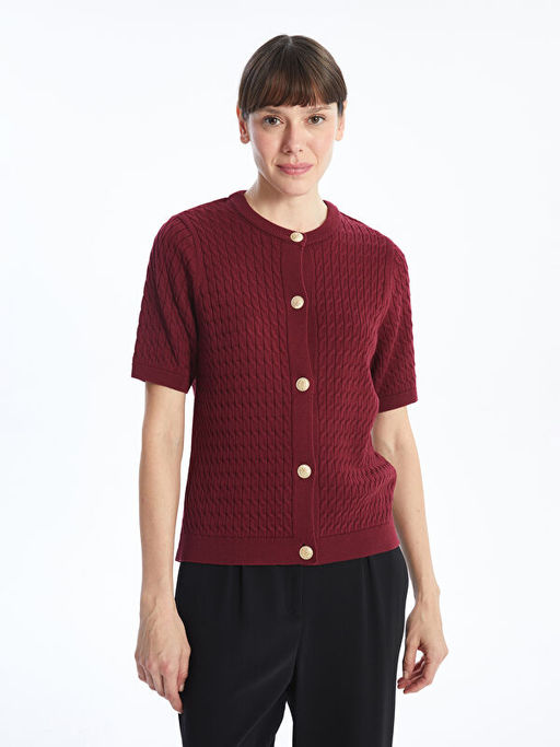 Bisiklet Yaka Kendinden Desenli Kad?n Triko H?rka