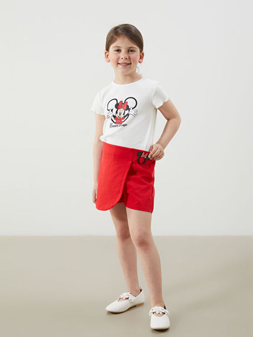 Minnie Mouse Bask?l? K?z ?ocuk Ti??rt ve ?ort Etek