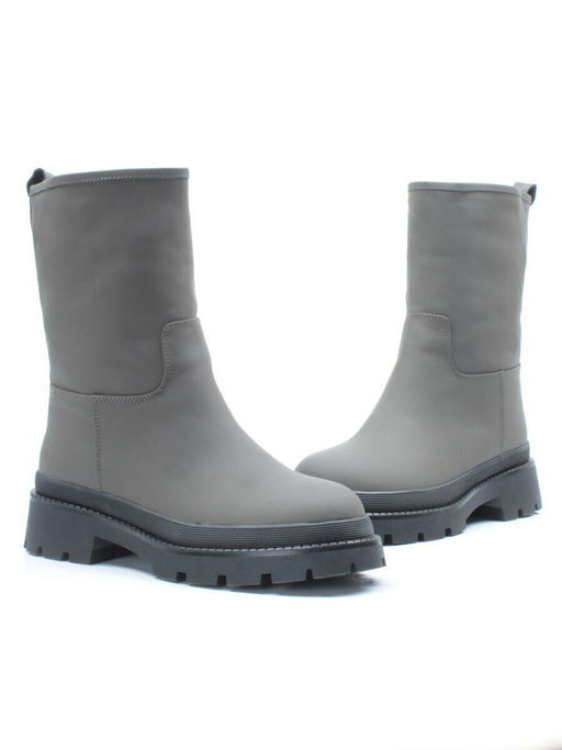 04-C187M Ботинки зимние женские (натуральная кожа (нубук) натуральный мех)