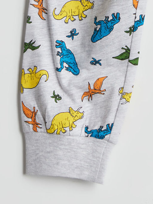 Beli Lastikli Dinozor Bask?l? Erkek ?ocuk Pijama Alt?