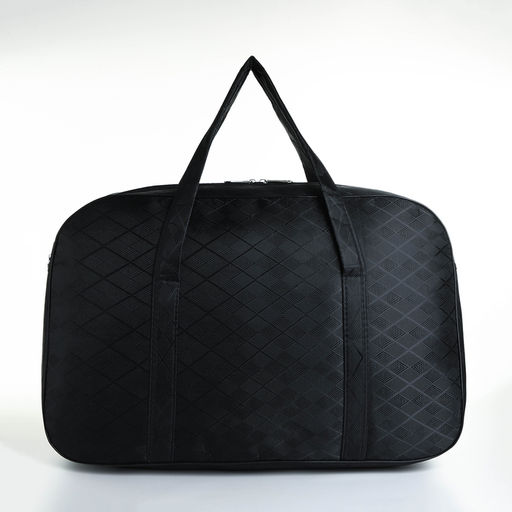 Сумка дорожная на молнии, наружный карман, длинный ремень, цвет чёрный - Simaland фото 3