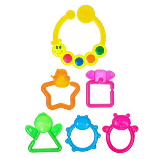 Погремушки «Лягушка и гусеничка - цепочка», от 3 мес., набор 2 шт., Крошка Я