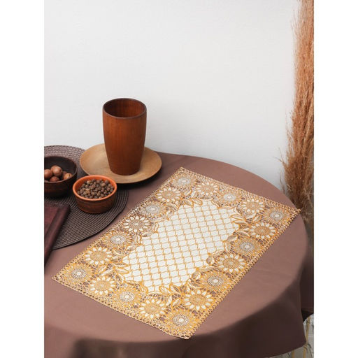 Цена за 12 шт. Салфетка сервировочная на стол «Подсолнухи», 45×30 см, цвет золотой